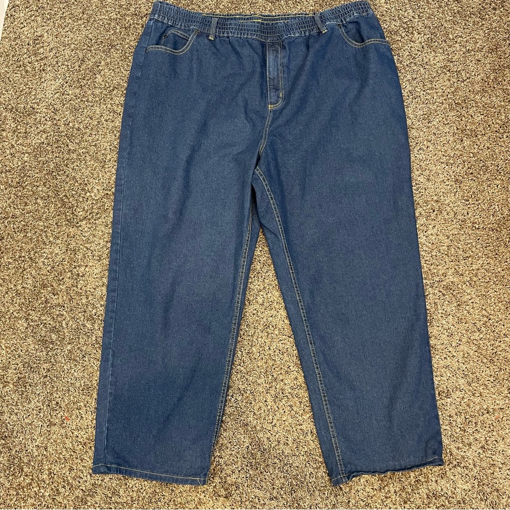 King Size Big & Tall Elastic Waist Pull On Men’s Jeans Sz 3XL 38
